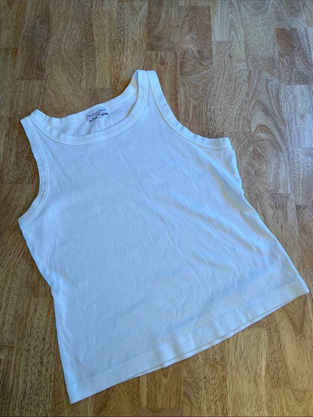 Michael Stars Cotton Tank Top White Size XL
